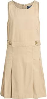 Amazon.com: Cherokee Girls' School Uniform - Cotton Twill Jumper Dress with  Pleated Bottom, Khaki, Size 4: Clothing, Shoes & Jewelry
